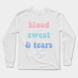 Blood sweat and tears pastel text - BTS Long Sleeve T-Shirt